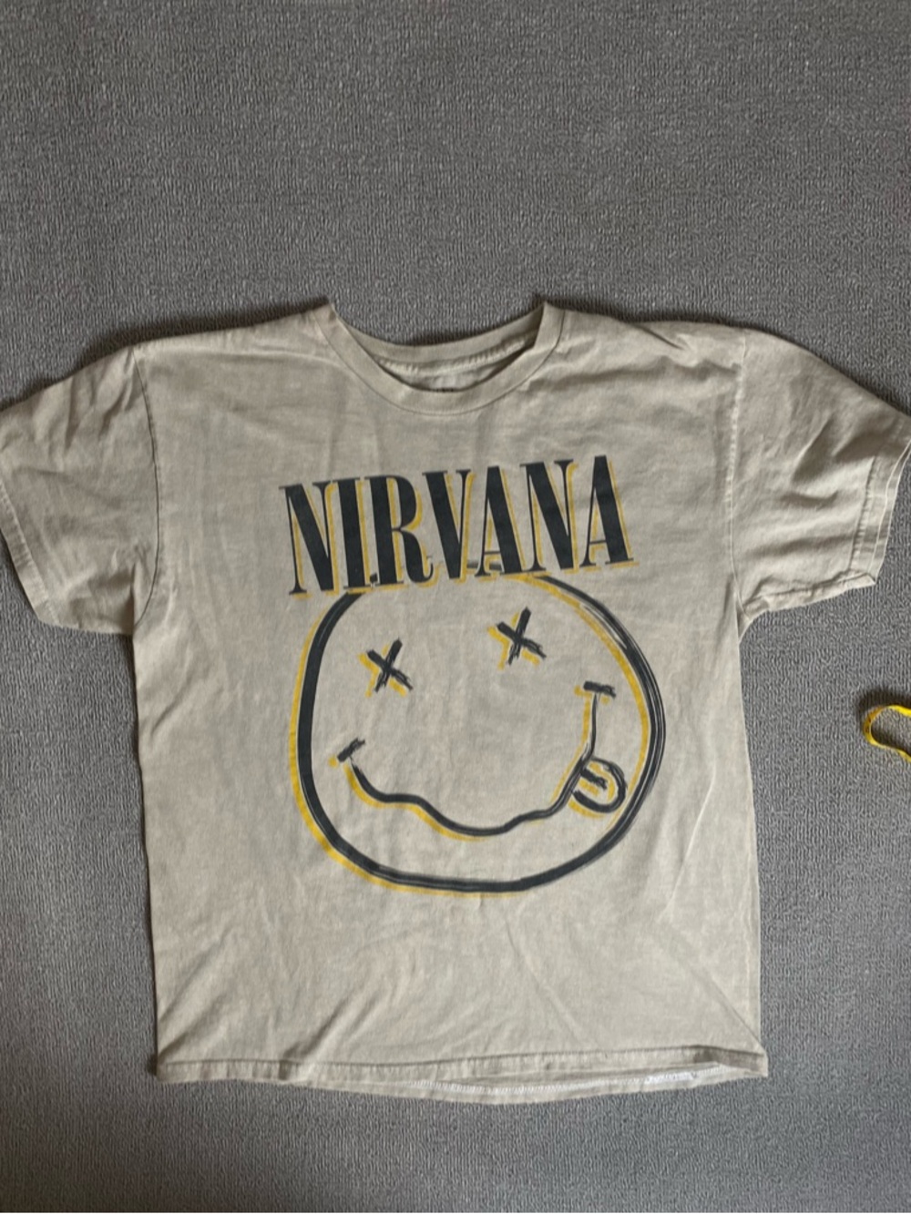 NIRVANA Band Tee with Black & Yellow Graphic Grunge Streetwear Skater
